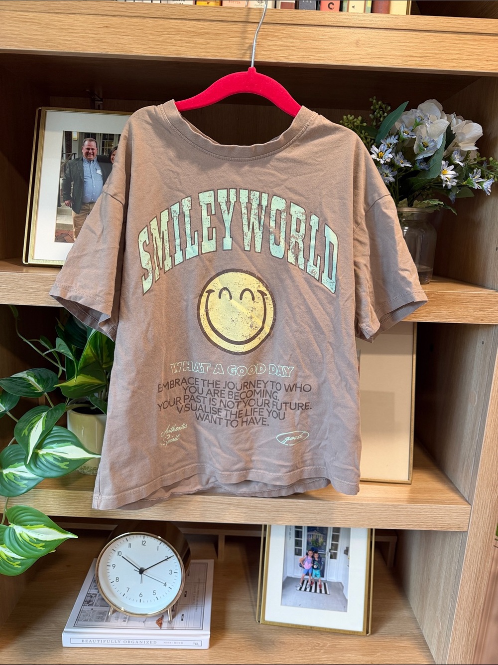 H&M Brown 'Smileyworld' Graphic Tee